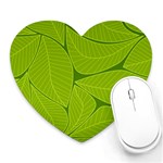 Pattern Leaves Walnut Nature Heart Mousepads Front