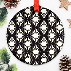 Abstract Seamless Pattern Graphic Black Ornament (round) by Vaneshart