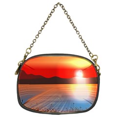 Sunset Water River Sea Sunrays Chain Purse (two Sides) by Mariart