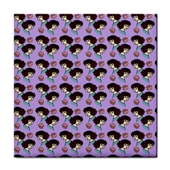 Redhead Girl Pattern Lilac Tile Coaster by snowwhitegirl