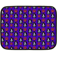 Girl Flower Pattern Royal Blue Double Sided Fleece Blanket (mini)  by snowwhitegirl