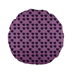 Pansies Pink Pattern Standard 15  Premium Flano Round Cushions by snowwhitegirl