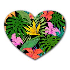 Tropical Greens Heart Mousepads by Sobalvarro