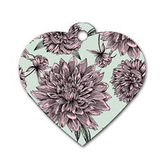 Flowers Dog Tag Heart (one Side) by Sobalvarro