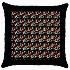 Vintage Hippie Girl Pattern Black Throw Pillow Case (black) by snowwhitegirl