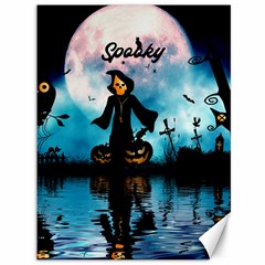 Funny Halloween Design With Skeleton, Pumpkin And Owl Canvas 36  X 48  by FantasyWorld7