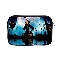 Funny Halloween Design With Skeleton, Pumpkin And Owl Apple Ipad Mini Zipper Cases by FantasyWorld7