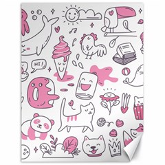 Set Kawaii Doodles Canvas 18  X 24  by Vaneshart