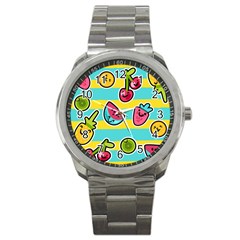 Summer Fruits Patterns Sport Metal Watch by Vaneshart