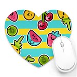 Summer Fruits Patterns Heart Mousepads Front