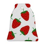 Seamless Pattern Fresh Strawberry Bell Ornament (Two Sides) Back