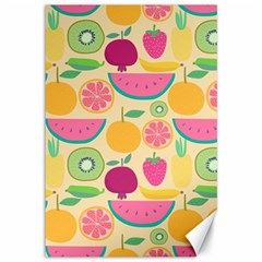 Seamless Pattern With Fruit Vector Illustrations Gift Wrap Design Canvas 12  X 18  by Vaneshart