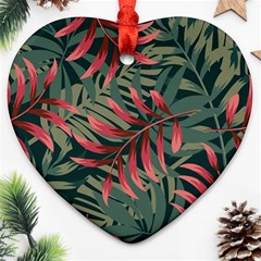 Trending Abstract Seamless Pattern With Colorful Tropical Leaves Plants Green Heart Ornament (two Sides) by Vaneshart