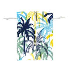 Colorful Summer Palm Trees White Forest Background Lightweight Drawstring Pouch (s) by Vaneshart