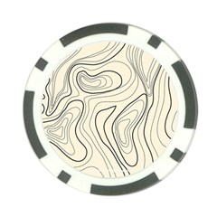 Topographic Lines Background Salmon Colour Shades Poker Chip Card Guard by Vaneshart