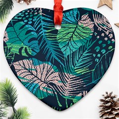 Seamless Abstract Pattern With Tropical Plants Ornament (heart) by Vaneshart