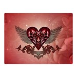 Awesome Heart With Skulls And Wings Double Sided Flano Blanket (Mini)  35 x27  Blanket Back