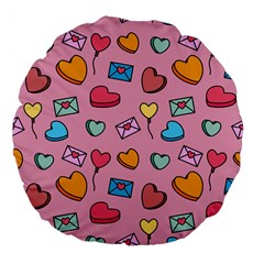 Candy Pattern Large 18  Premium Flano Round Cushions by Sobalvarro