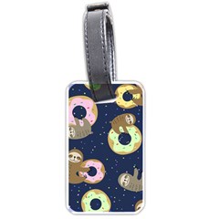 Cute Sloth With Sweet Doughnuts Luggage Tag (one Side) by Sobalvarro