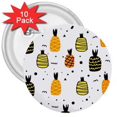 Pineapples 3  Buttons (10 Pack)  by Sobalvarro