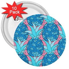 Pineapples 3  Buttons (10 Pack)  by Sobalvarro