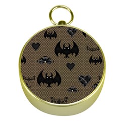 Cute Bat With Hearts Gold Compasses by FantasyWorld7