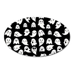 Cute Kawaii Ghost Pattern Oval Magnet by Valentinaart