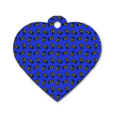 Daisy Royal Blue Dog Tag Heart (two Sides) by snowwhitegirl