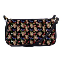 Angel Cherub Butterflies Black Shoulder Clutch Bag by snowwhitegirl