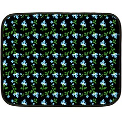 Carnation Pattern Black Fleece Blanket (mini) by snowwhitegirl