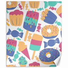 Icecream Pattern Pastel Sumer Canvas 8  X 10  by Vaneshart