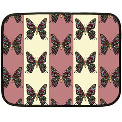 Butterflies Pink Old Old Texture Double Sided Fleece Blanket (mini)  by Vaneshart