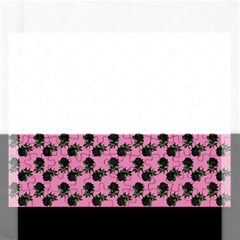 Black Rose Light Pink Rectangular Jigsaw Puzzl by snowwhitegirl