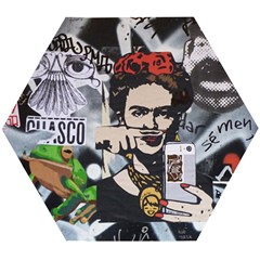 Frida Kahlo Brick Wall Graffiti Urban Art With Grunge Eye And Frog  Wooden Puzzle Hexagon by snek