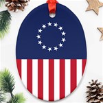 Betsy Ross flag USA America United States 1777 Thirteen Colonies vertical Oval Ornament (Two Sides) Front