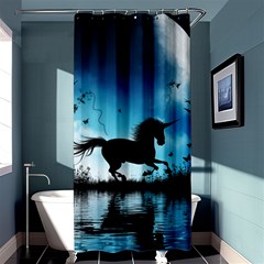 Wonderful Unicorn Silhouette In The Night Shower Curtain 36  X 72  (stall)  by FantasyWorld7