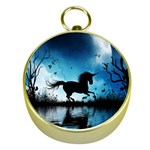 Wonderful Unicorn Silhouette In The Night Gold Compasses Front