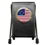 Betsy Ross flag USA America United States 1777 Thirteen Colonies vertical Pen Holder Desk Clock Front