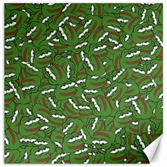 Pepe The Frog Face Pattern Green Kekistan Meme Canvas 16  X 16  by snek