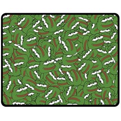 Pepe The Frog Face Pattern Green Kekistan Meme Fleece Blanket (medium)  by snek