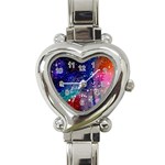 Cosmic Galaxy Stardust Heart Italian Charm Watch Front