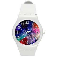 Cosmic Galaxy Stardust Round Plastic Sport Watch (m) by trulycreative