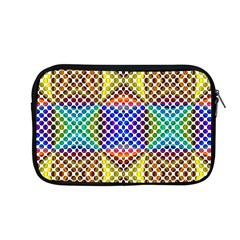 Colorful Circle Abstract White Brown Blue Yellow Apple Macbook Pro 13  Zipper Case by BrightVibesDesign