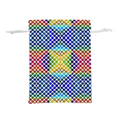 Colorful Circle Abstract White  Blue Yellow Red Lightweight Drawstring Pouch (s) by BrightVibesDesign