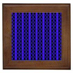 Circles Lines Black Blue Framed Tile by BrightVibesDesign