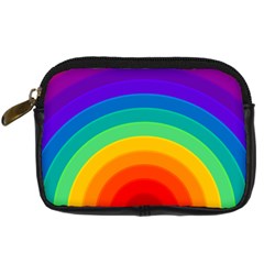 Rainbow Background Colorful Digital Camera Leather Case by HermanTelo