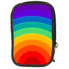 Rainbow Background Colorful Compact Camera Leather Case by HermanTelo