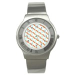 Wallpaper Chevron Stainless Steel Watch Front
