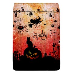 Funny Halloween Design, Cat, Pumpkin And Witch Removable Flap Cover (l) by FantasyWorld7