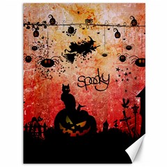 Funny Halloween Design, Cat, Pumpkin And Witch Canvas 36  X 48  by FantasyWorld7